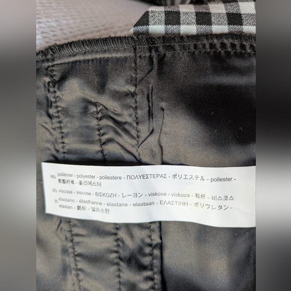 Zara Woman Black and White Gingham Pants with Ruffle Detail. US L. - Picture 9 of 11